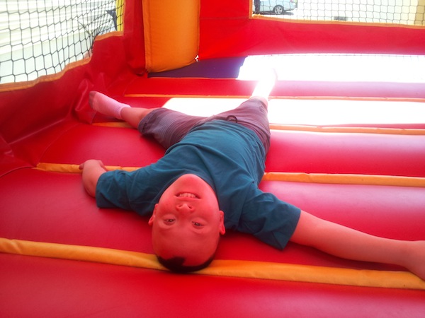 Wordless Wednesday Cj Bouncehouse Laying Down on Back