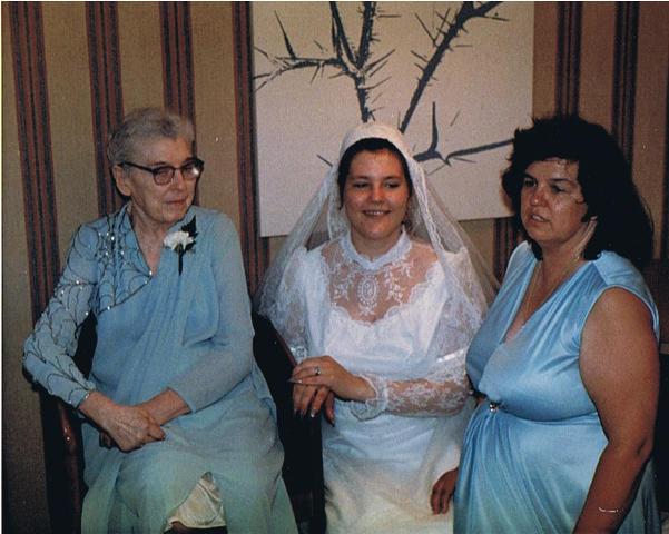 3 Generations On My Wedding Day - Me with my Mom and Grandma