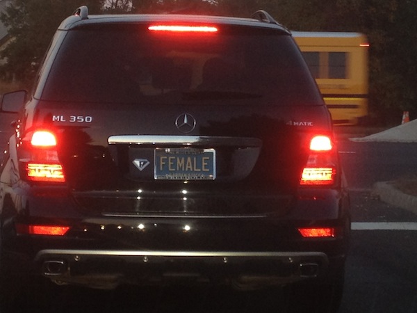 Wordless Wednesday - female license plate